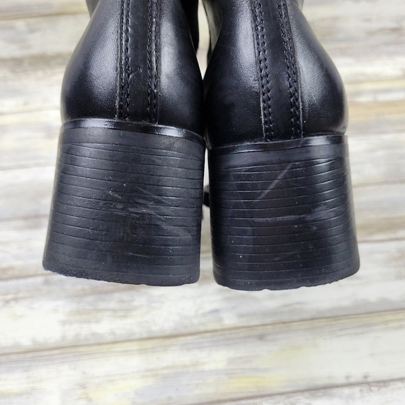 Croft & Barrow Marlon Black Leather Block Heel Chelsea Ankle Boots Womens Size 6 - Picture 7 of 10